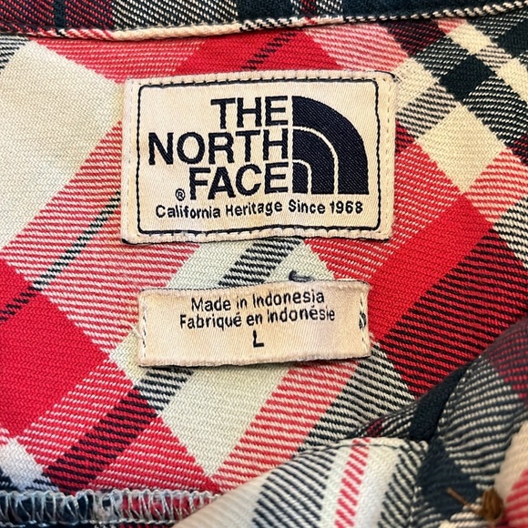 The North Face Plaid Flannel Long Sleeve Button Down Shirt Size Large - Picture 7 of 8
